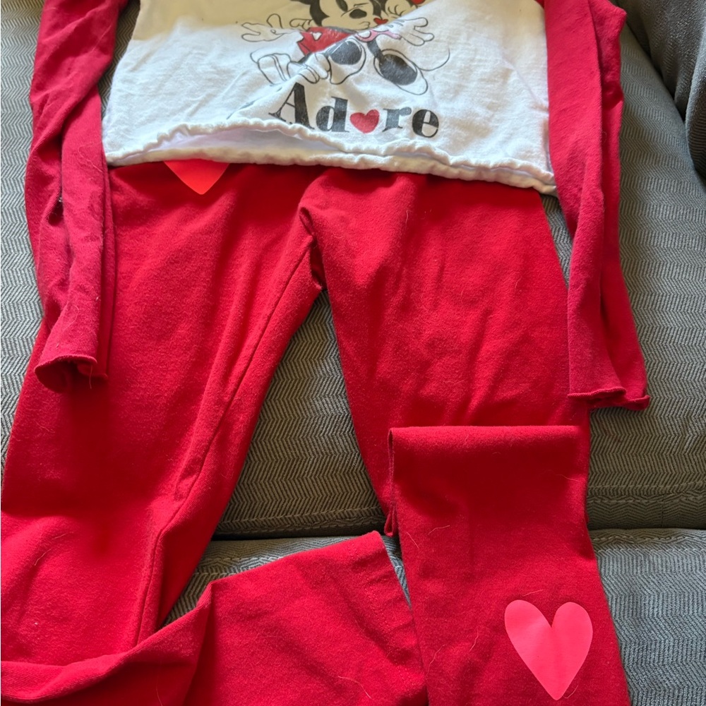 Disney Red and White Kids Pajama Set